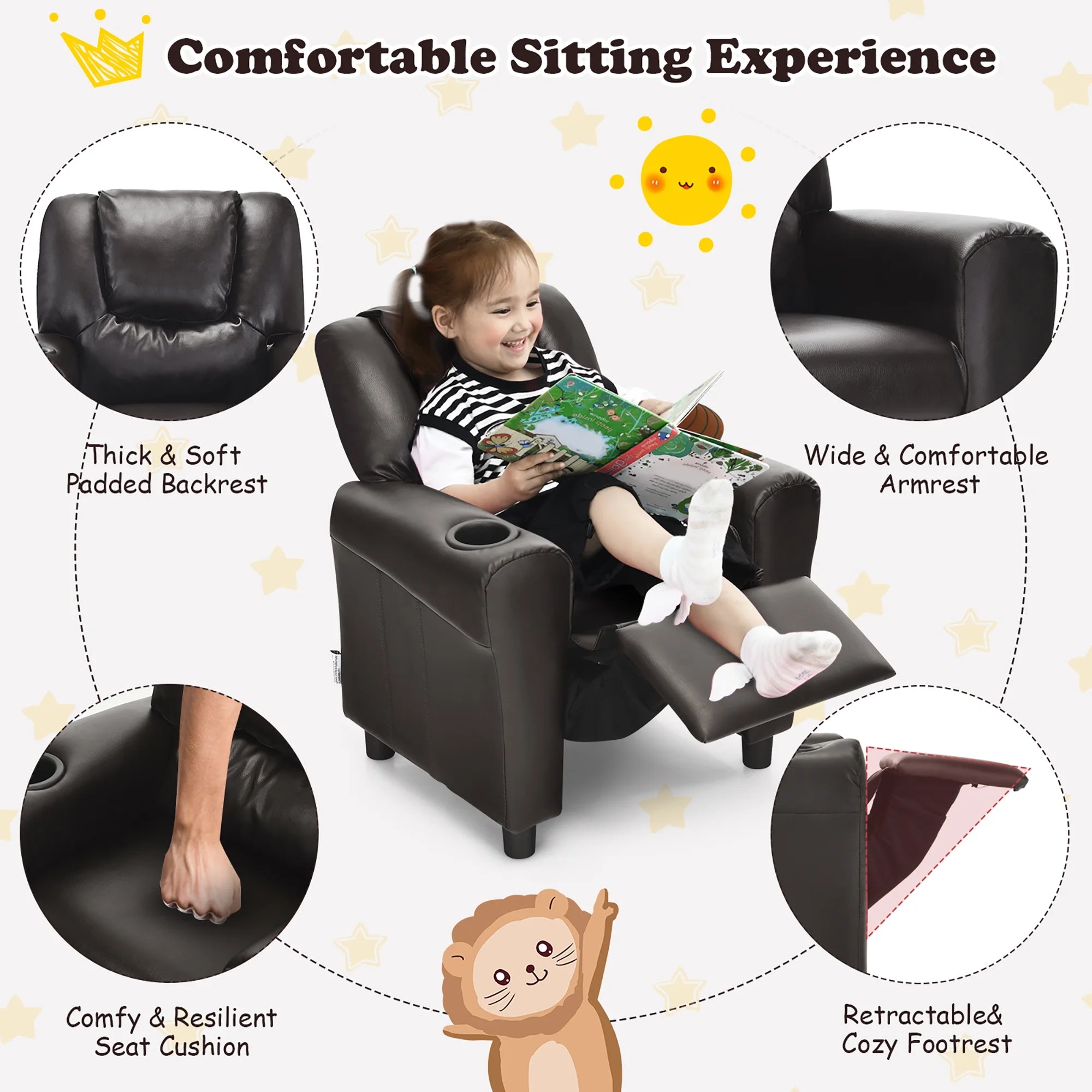 Kids Leather Recliner Chair